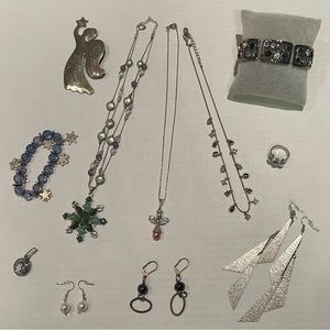 Blue & Silver Winter Wonderland Curated Modern & Vintage Jewelry Mixed Lot